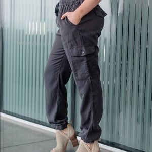 DEX grey jogger cargo elastic waist pants